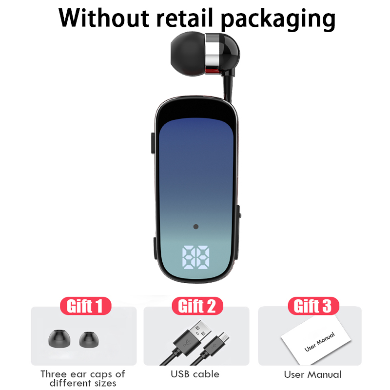 Écouteurs Bluetooth avec fil rétractable, casque avec fil, musique professionnelle, rappel de vibration 20h, allergique, 2 téléphones: Vin Rouge