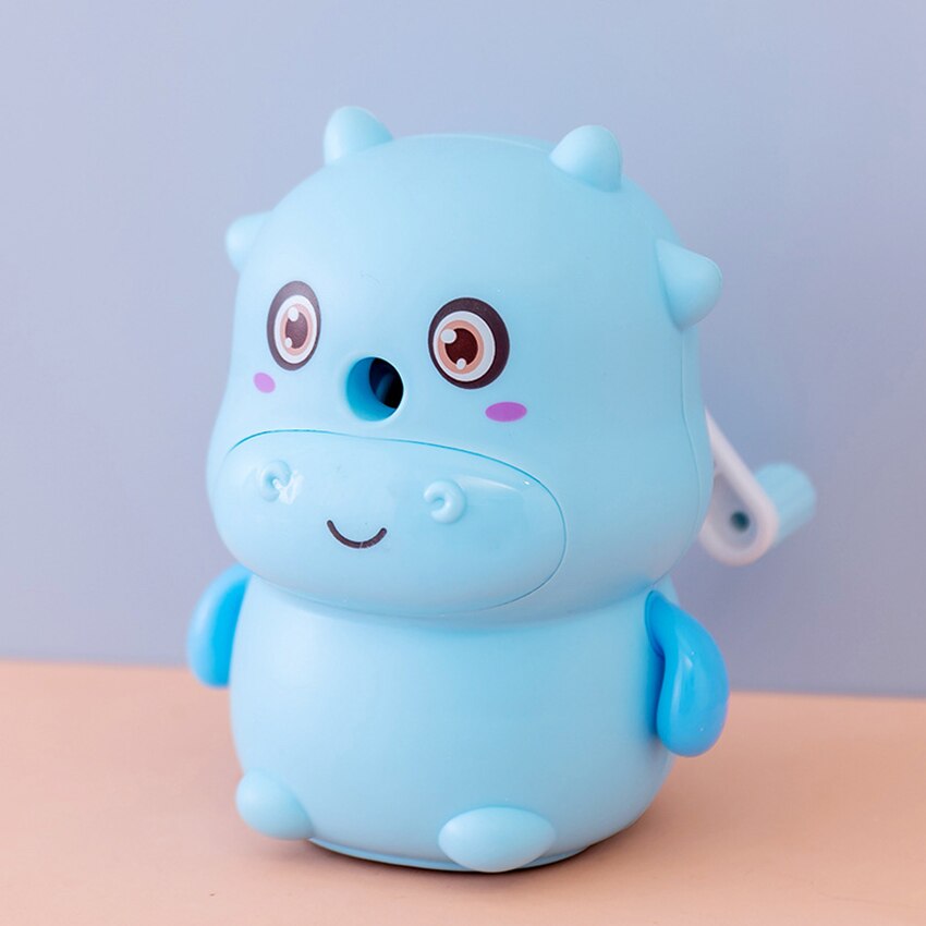 Cute Cow Pencil Sharpener Manual Pencil Sharpener Plastic Pencil Sharpener Handheld Perfect for Kids, Pink, Yellow, Blue: Blue