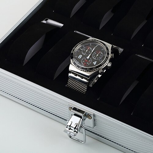 6/12 Grid Slots Sieraden Horloges Toon Storage Box Aluminium Case Houder Voor Mannen Horloges