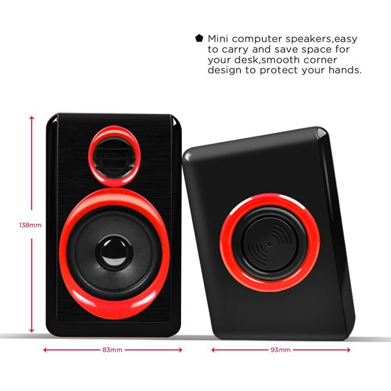 Surround Portable Computer Speakers With Stereo Bass Usb Wired Powered Multimedia Speaker Desktop For Pc Laptops