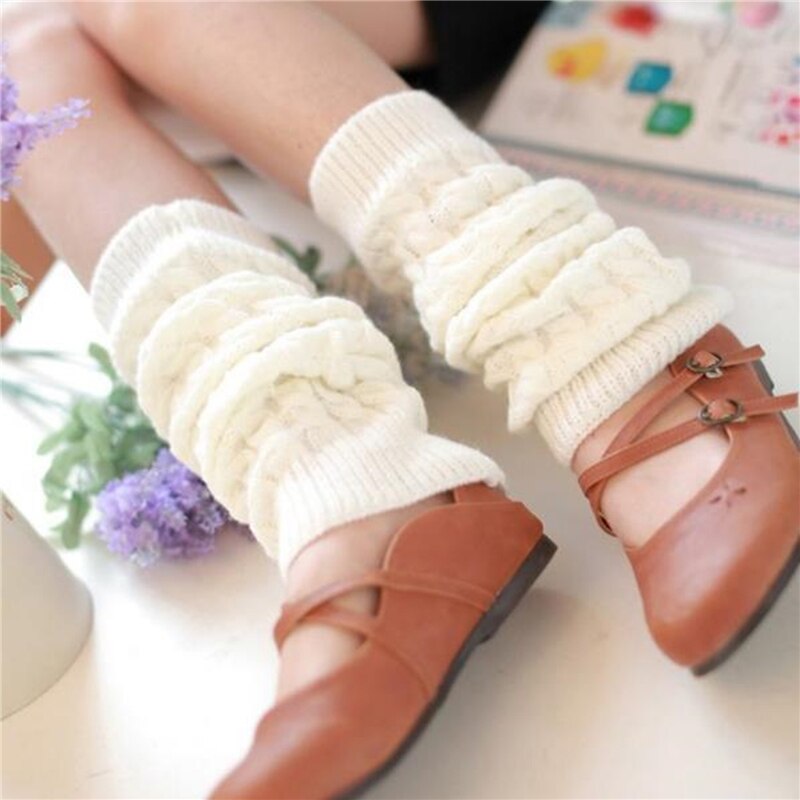 40cm jambières femmes genou haute hiver tricot solide Crochet jambières pour bottes manchettes chaussettes longues chaussettes