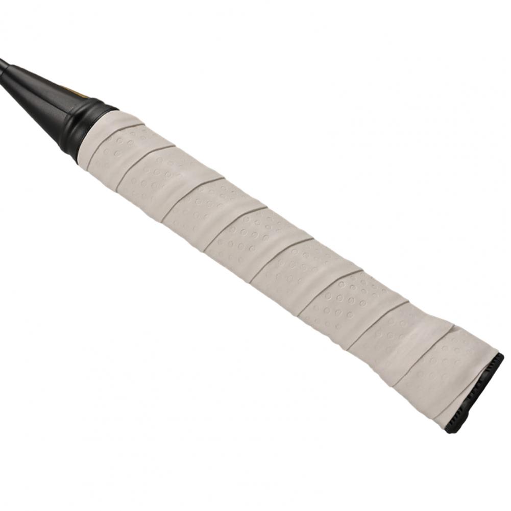 Bande de préhension pour raquette de Tennis, en Faux cuir, auto-adhésive, antidérapante, manchon de Protection, antichoc, pour batte de Baseball: WHITE