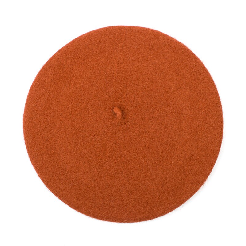 Baskerhatt för dam basker i solid varm ull för kvinnor godisfärg kashmir enfärgad fransk konstnär baskerhattar för flickor  gs102d