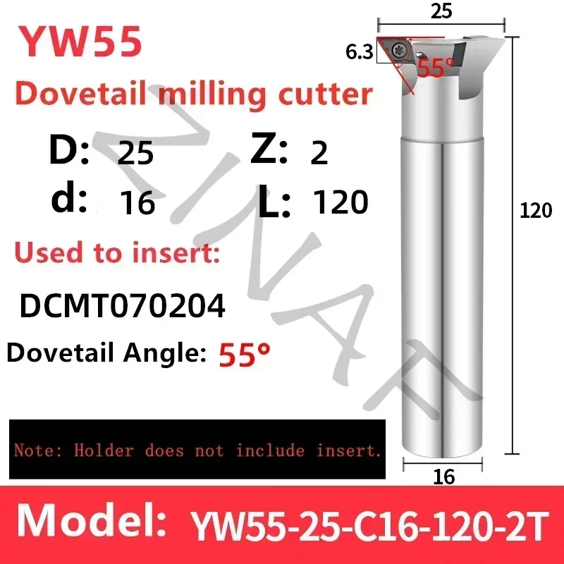 YW45 YW55 YW60 cortador ranurado de cola de milano 45 ° 55 ° 60 ° Fresa angular Máquina cortadora de fresado con ranura en V CNC para VCMT 080204 DCMT11