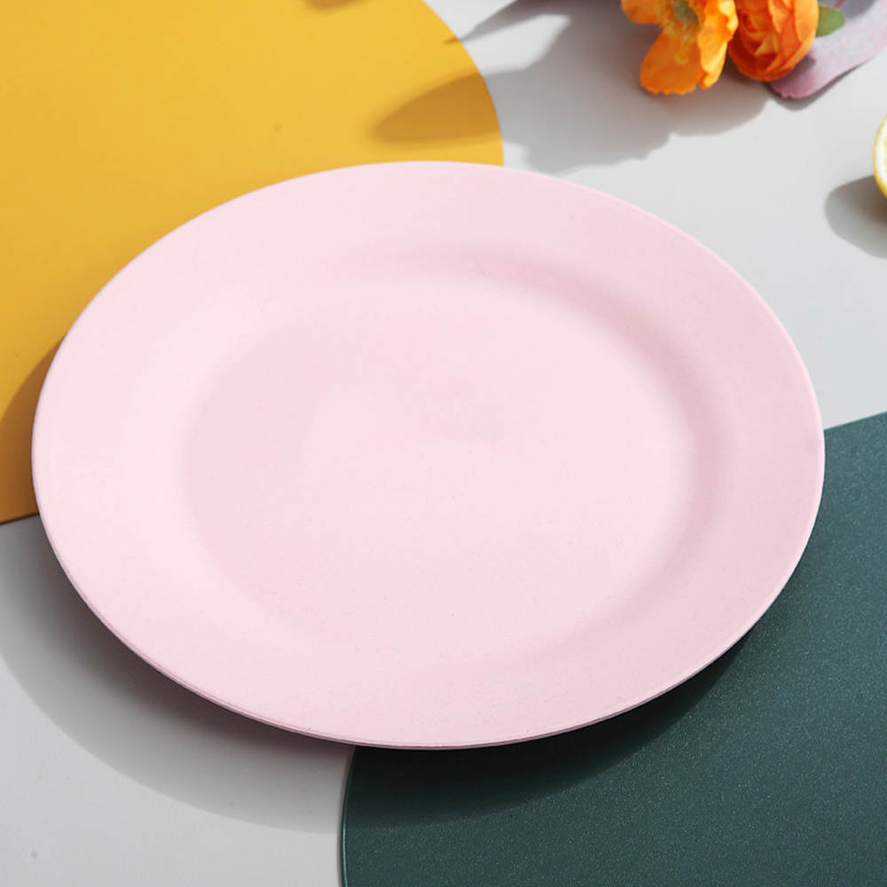 Juego de platos de cena para carne, plato grande para Pasta, ensalada, vajilla de ensalada de paja de trigo, vajilla de postre de fibra reutilizable: Apink
