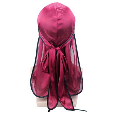Luksus herre silkeaktig durags bandana turban lue parykker doo menn sateng durag biker hodeplagg pannebånd pirat lue hårtilbehør: 16
