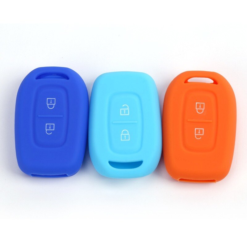 Silicone Rubber Car Key Case Shell for Renault Duster Dacia Scenic Master Megane Fob 2 Button Remote Key Cover