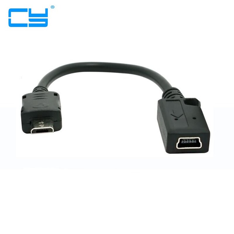 0.15 m 15 cm Mini USB Female naar Micro USB Male Connector Adapter Kabel voor telefoons MP3 MP4