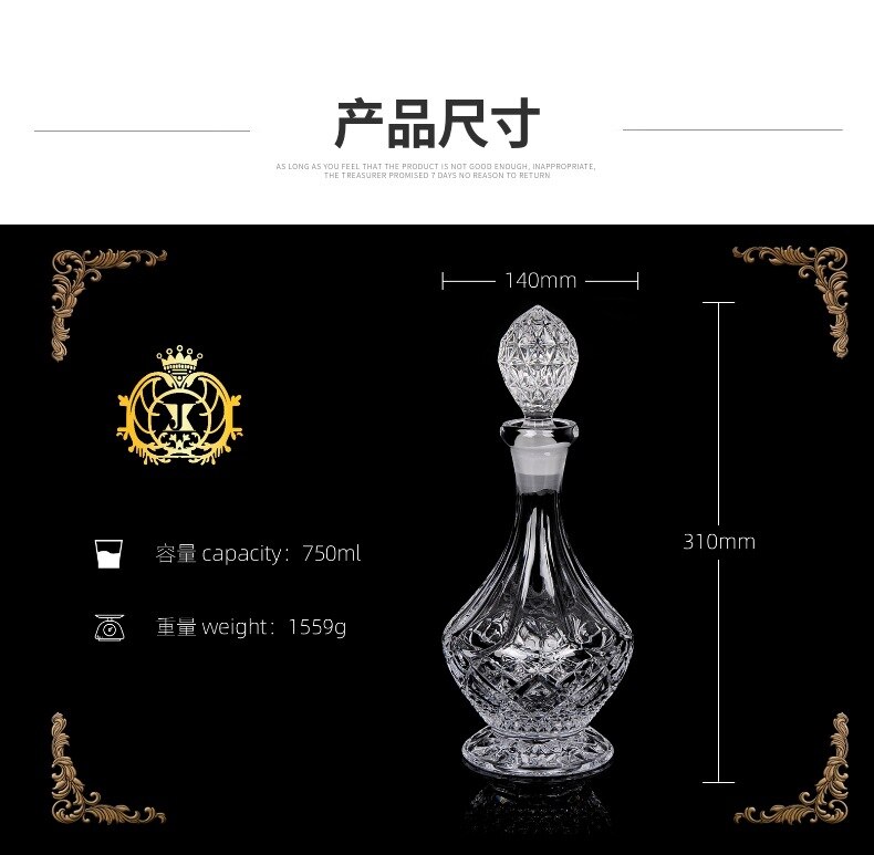 Fijne Loodvrij Kristal Glas Decanter Set Whisky Karaf Fles Glazen Fles Wijn Decanter Fles Set