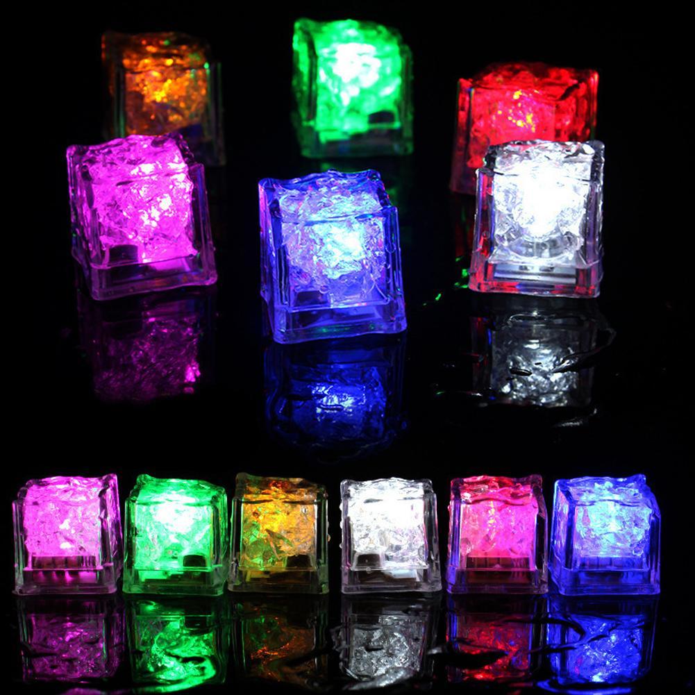 Boule de glace LED 12 pièces, Flash lumineux néon pour fête, Festival de mariage, noël, Bar, verre à vin, fournitures de décoration
