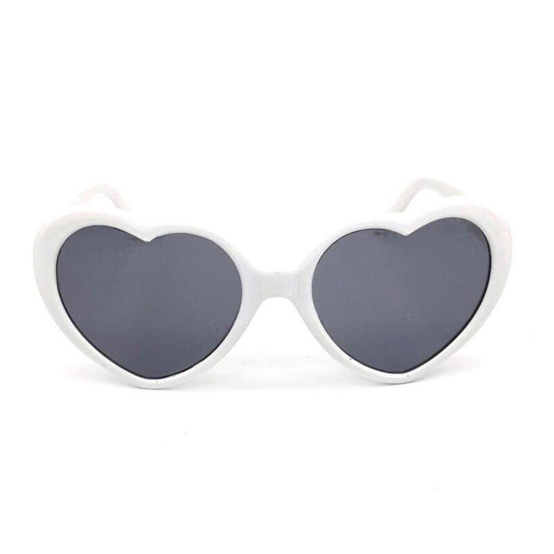 Love Heart Shaped Effects Glasses Watch The Lights Change to Heart Shape At Night Diffraction Glasses Women Sunglasses: white