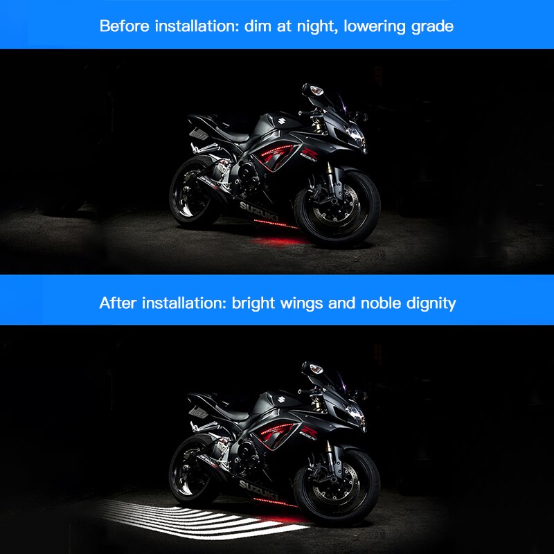 Luz LED decorativa para motocicleta, iluminación de 4 colores, 5W, 7000K, 2 uds.