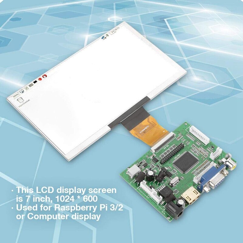7Inch Lcd Display Module Hdmi Vga Socket 50Pin 1024X600 Ips Monitor Sn for Raspberry Pi 3/2