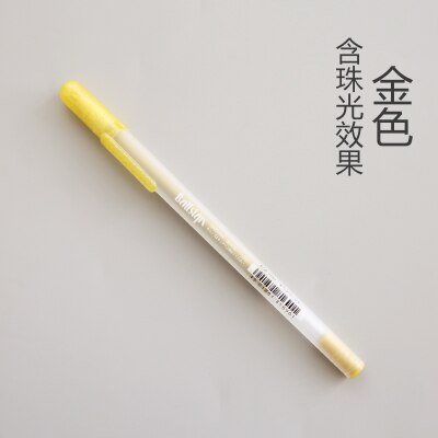 1pc japan sakura tusch sort pap metallisk tusch the white line penne papirvarer kunst forsyninger penne: Guld