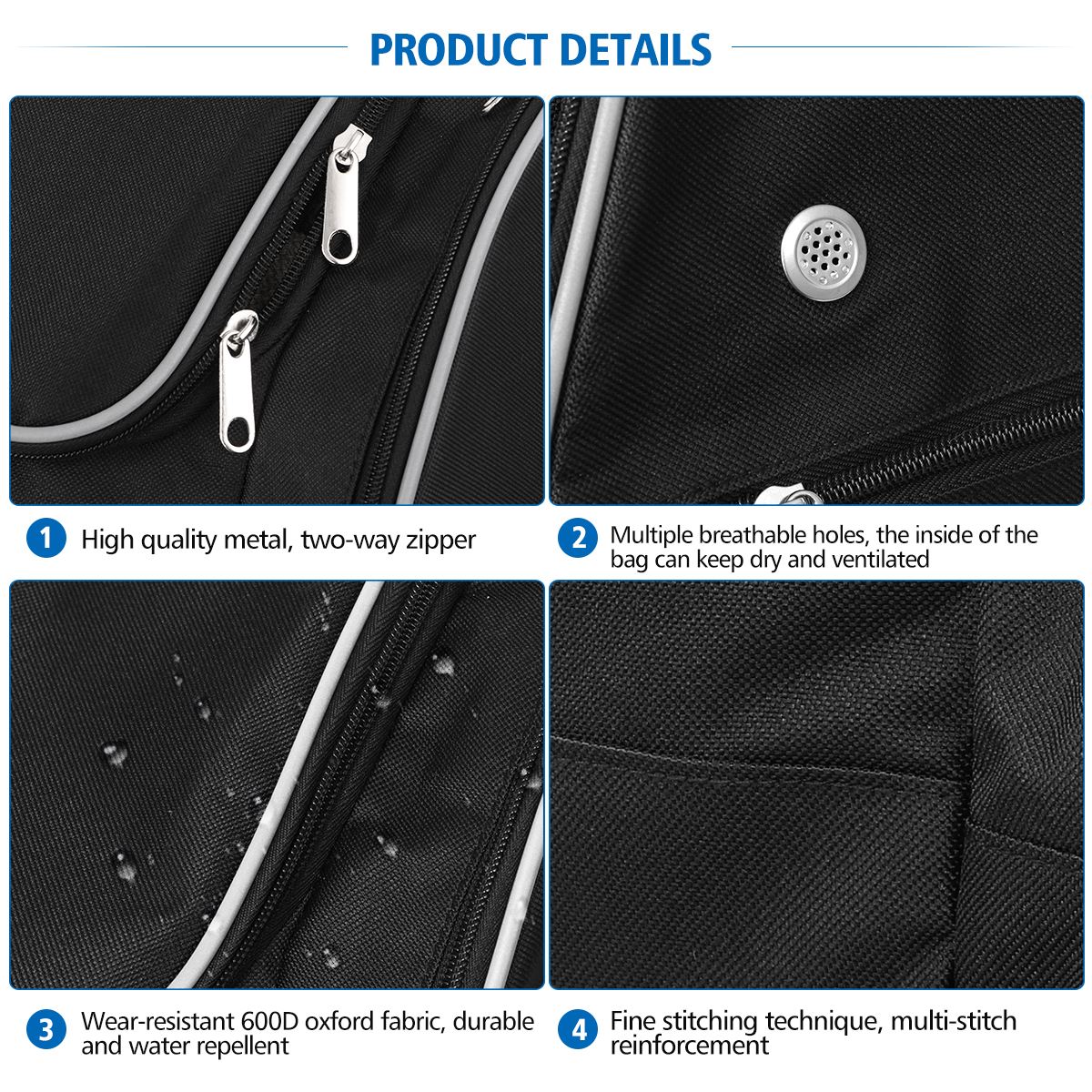 Clispeed skistøvletaske oxford stof rejseudstyr rygsæk opbevaringspose med reflekterende strimler til skiløb og snowboarding