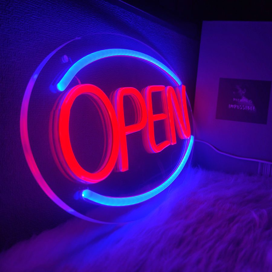 Led Neon Open Signs for Business,Powered by USB with Switch, Neon Open Sign for Bar Salon Coffee Stores Club Hotel