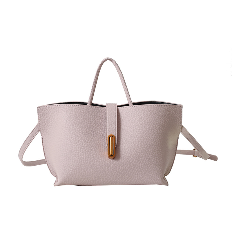 Mode Dames Handtassen Lychee Lederen Draagtas Veelzijdige Avondtasje Commuter Eenvoudige Schoudertas Eenvoudige Messenger Bag: Lotus kleur