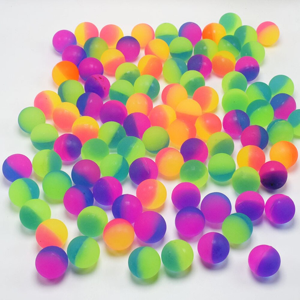 20pcs bouncing balls Matte Bi-color Float in Water Bouncy Ball Jumping Ball for Kids