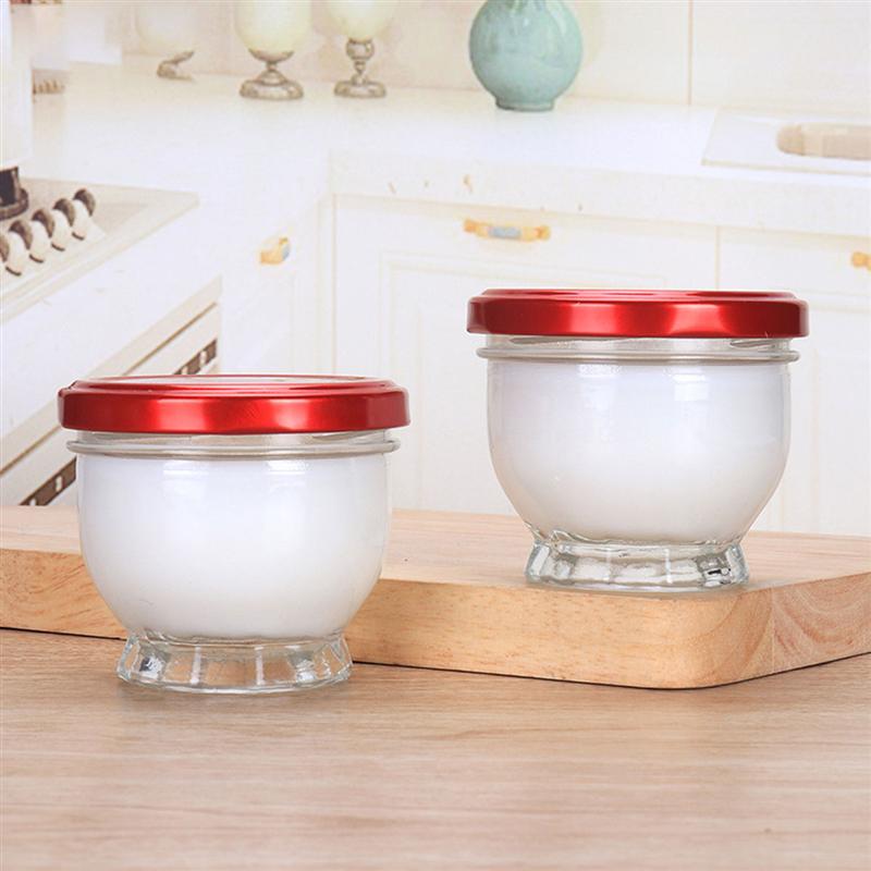 4 sztuk pudding szklana butelka żaroodporne pojemniki deserowe miód puchar Cubilose słoiki dla domu sklep (100/75ml czerwony)