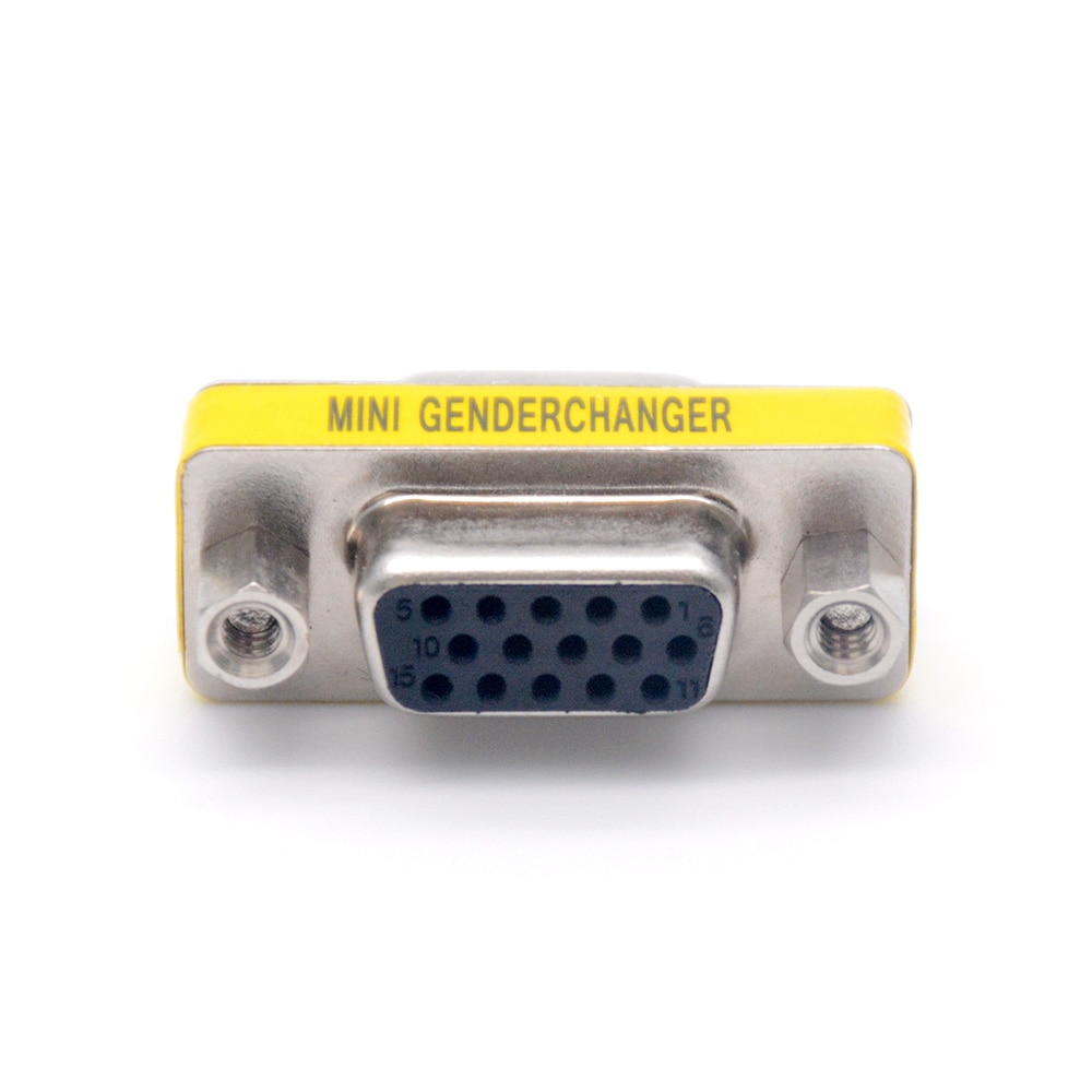 Adaptador de conector d-sub DB15 VGA de 15 Pines, Conector de serie hembra a hembra, convertidor cambiador de género