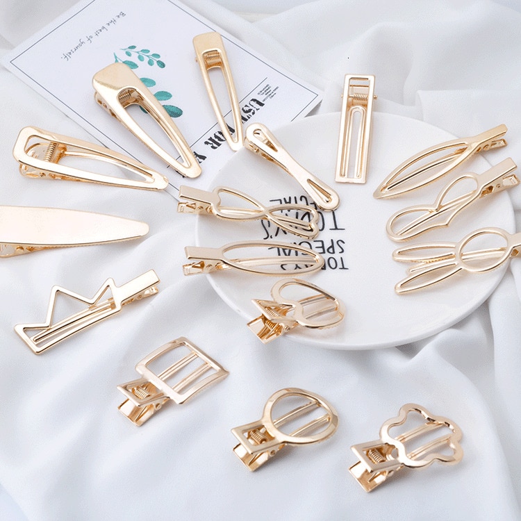Frauen Gold Geometrische Kaninchen Krone bilden Haarspange Metall Hohl Haarnadeln Für Süße Mädchen Einfache Hairclip Haar Zubehör