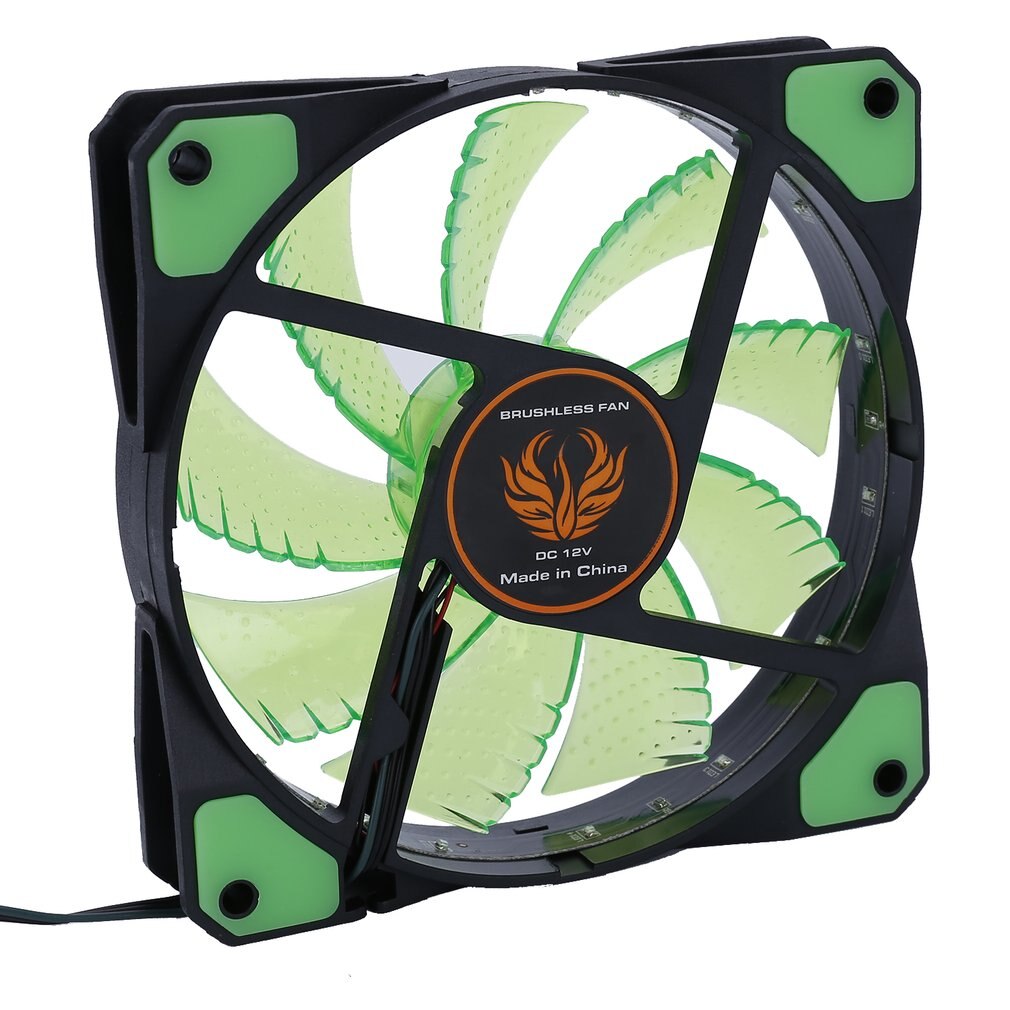 120mm LED Ultra Silent Computer PC Case Fan 15 LEDs 12V With Rubber Quiet Molex Connector Easy Installed Fan