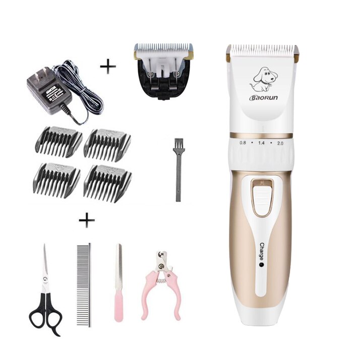 Baorun-cortadora de pelo para perros y gatos, máquina de afeitar, tijeras eléctricas, 110-240V: F