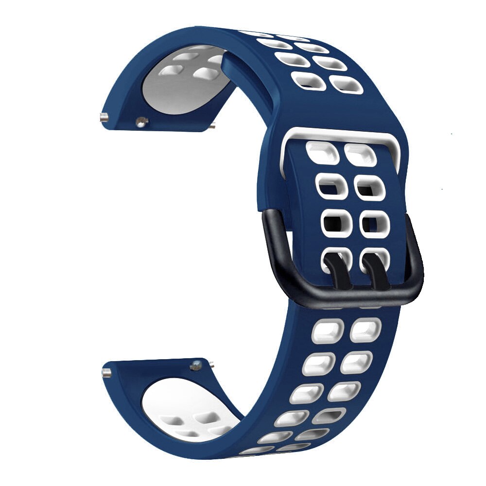 Easyfit pasek do zegarka do paska IMILAB W12 / KW66 pasek do zegarka Sport silikonowy wymiana paska od zegarka akcesoria do nadgarstków: Midnight blue White / For IMILAB W12