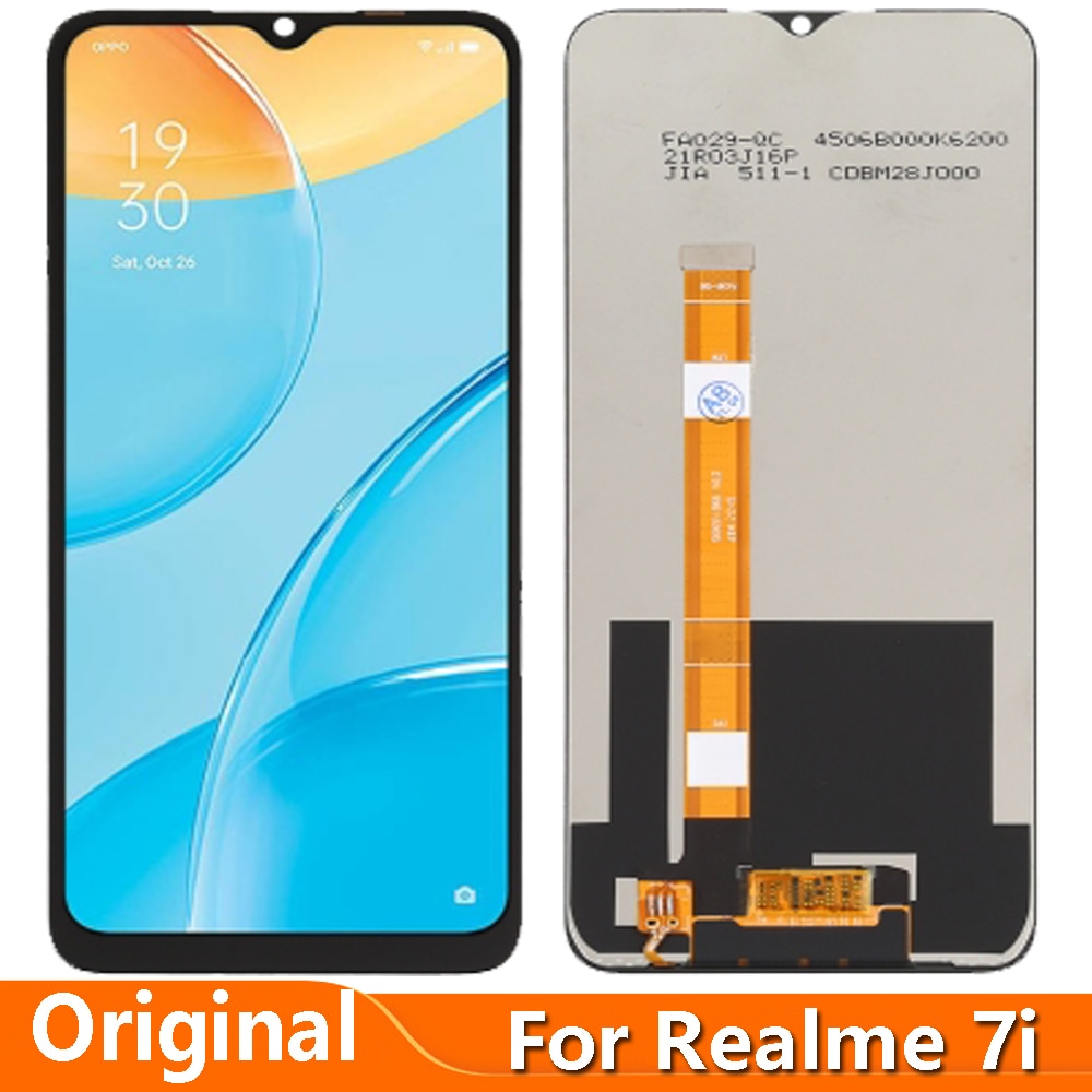 6.5 &quot; original skærm udskiftning til realme 7i global rmx 2193 lcd touch screen udskiftning digitizer samling helio  g85