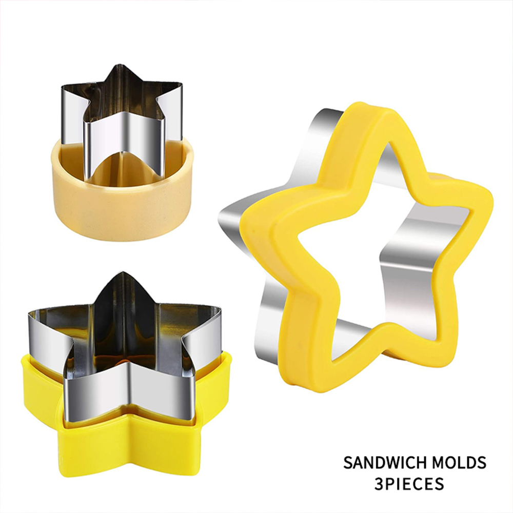 Cortadores de sándwich especiales para niños, molde para pan, galletas, frutas, verduras, corazón, fabricante de pentáculos, herramientas para hornear para niños: Verde militar