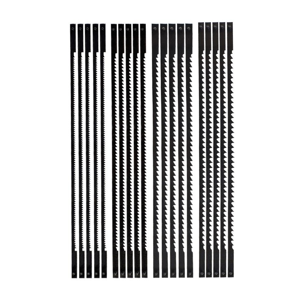 20PCS Adjustable Frame Sawbow Carbon Steel Scroll Saw Blade Hand Saw Blade Woodworking Tool 10T15T18T24T U-shape Coping Jig Saw