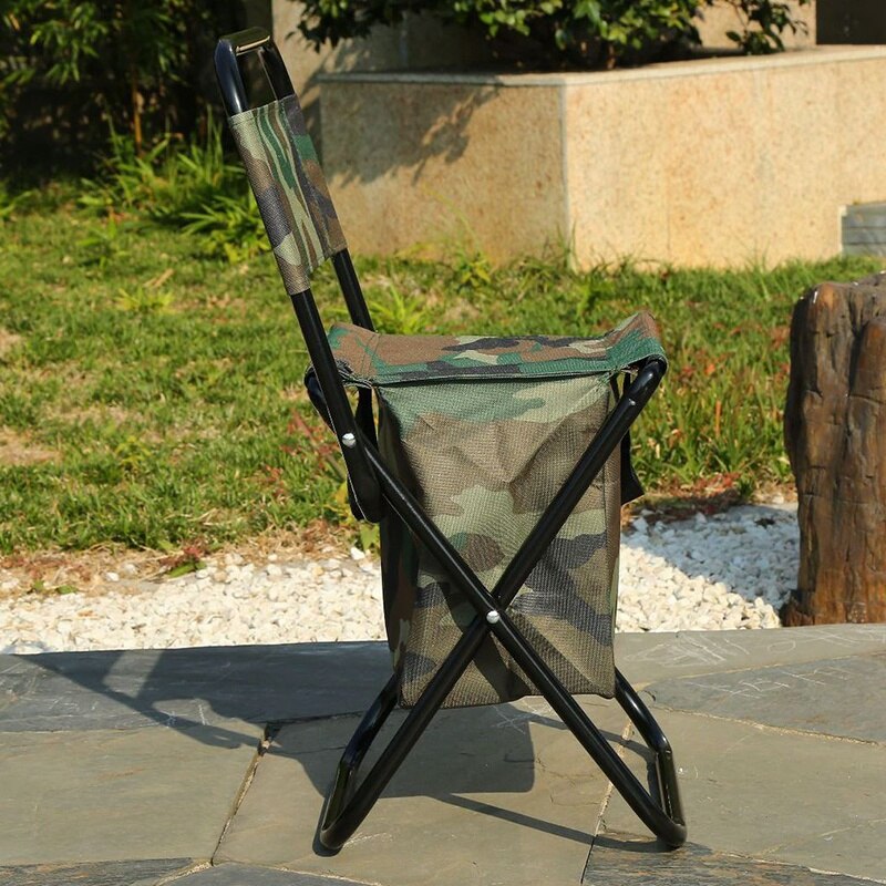 LEADALLWAY Klappbarer Campingstuhl Mit Kühlertasche – Faltbar, Bis 280 Lb Tragend, Für Angeln, Garten, Strand