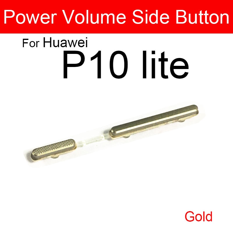 Strömvolymknapp flex bandkabel för huawei  p10 lite  p20 p30 pro upp och ner ljudkontrollknapp reservdelar reparationsdelar: Guld  p10 lite