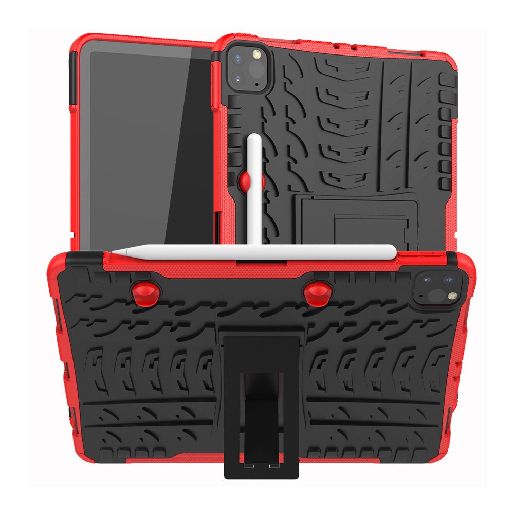 Case Cover For Apple IPAD PRO 11 Hybrid Rugged Hard Rubber PC Stand Case Cover for IPAD PRO 11 inch protective case: Red 