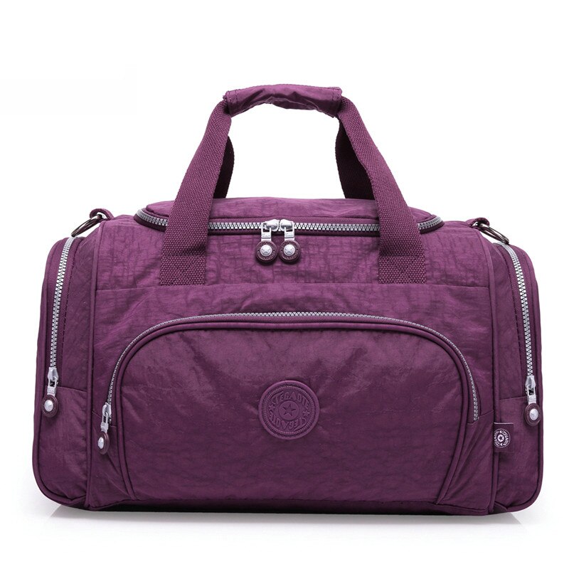 Bolsa de viaje de nailon TEGAOTE, gran capacidad, para hombre, equipaje de mano, bolsas de lona de viaje, bolsas de nailon para fines de semana, bolsas de viaje multifuncionales para mujer: Púrpura