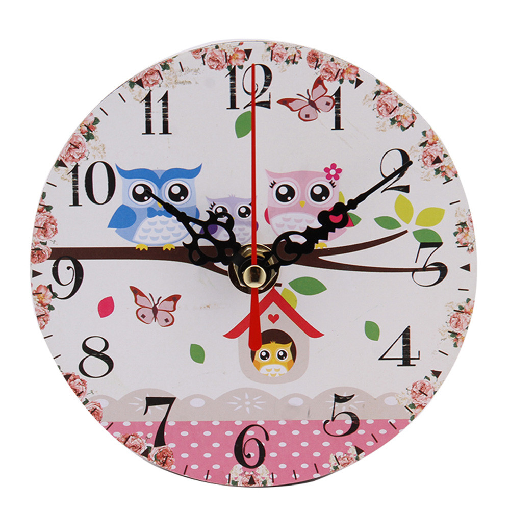 Vintage Style Antique Wood Wall Clock for Home Kitchen Office: D