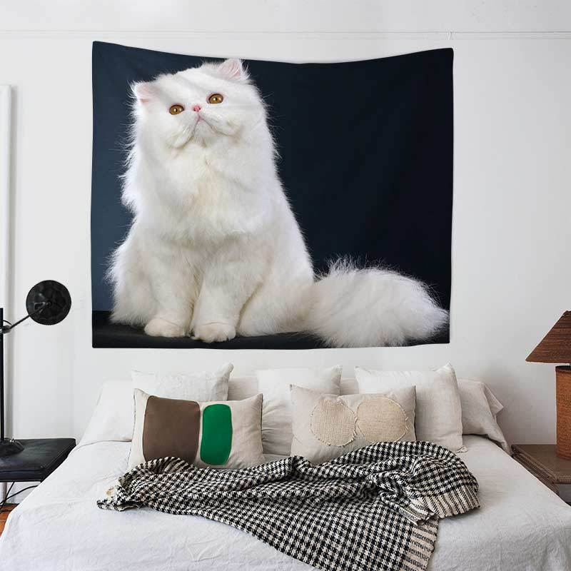 Nordic Natural View Tapestry Persian Cat Pattern Living Room Bedroom Home Decor Dirt-resistant Wall Hanging Chic Ornaments