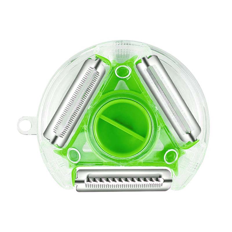 3 in 1 Magic Trio Peeler Set Slicer Stainless Steel Peeler Shredder Julienne Cutter Multi Peel Blade Zesters Grater Kitchen Tool: Green