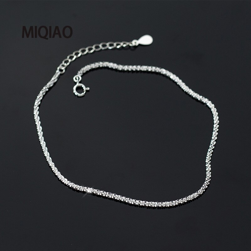 925 Sterling Silver Popcorn Chain Anklets For Women Foot Bracelet Chain Best Friend Summer Beach Accessories Female Simple