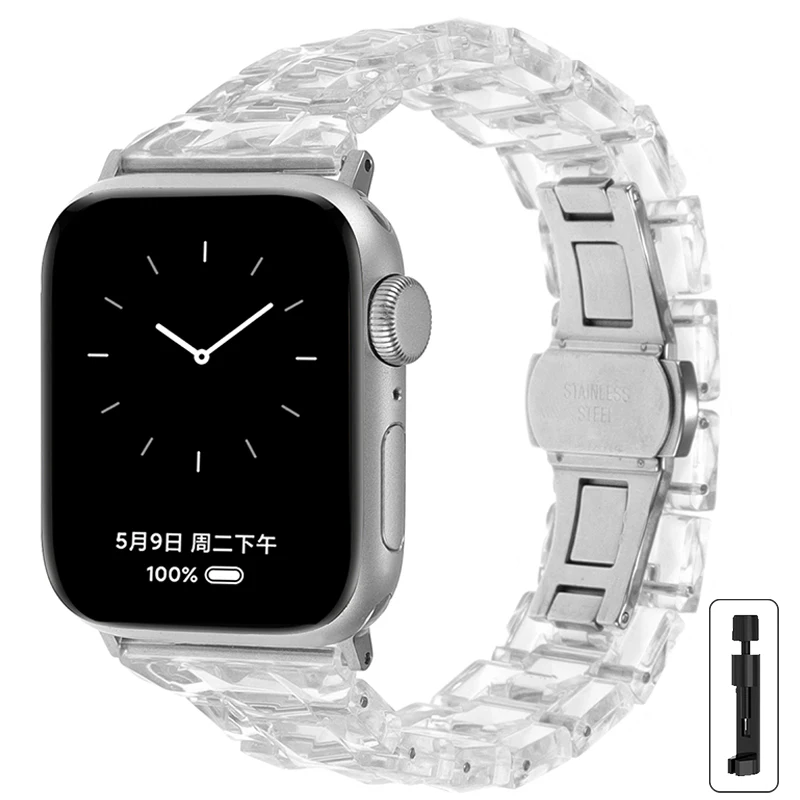 Correa para Apple Watch Band 46mm 44mm 40mm 45mm 49mm 38mm 42mm 41mm pulsera de para IWatch Series 10 8 7 6 5 4 3 2 1 Ultra: 44 mm / Azul oscuro negro