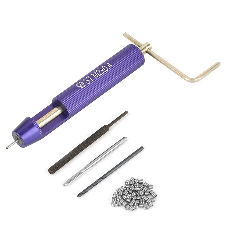 54Pcs Thread Repair Kit,Stainless Steel Wire Thread Insert Combination Tool for Restoring Daed Wires in Steel, M2X2D