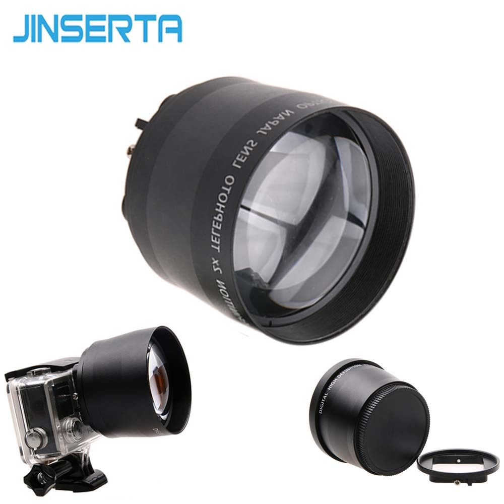JINSERTA 52mm Zoom Lens voor Gopro Digitale Camera DSLR Accessoire 2.2x Zoom Lens Tele Voor Gopro Hero 5 6 3 + 4 Xiaoyi 4Ki