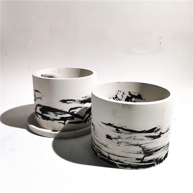 Duże donice ogrodowe z lastryko Forma silikonowa Okrągłe formy betonowe robić doniczki 15 cm Świeca Kubek Żywica Naczynie Forma gipsowa