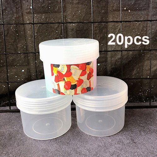 Gelukkig Aap 20 Stks/partij Slime Box Containers 200Ml Plastic Opbergdoos Voor Pluizige Wolk Clear Crystal Slime Klei in Voorraad: B 20pcs