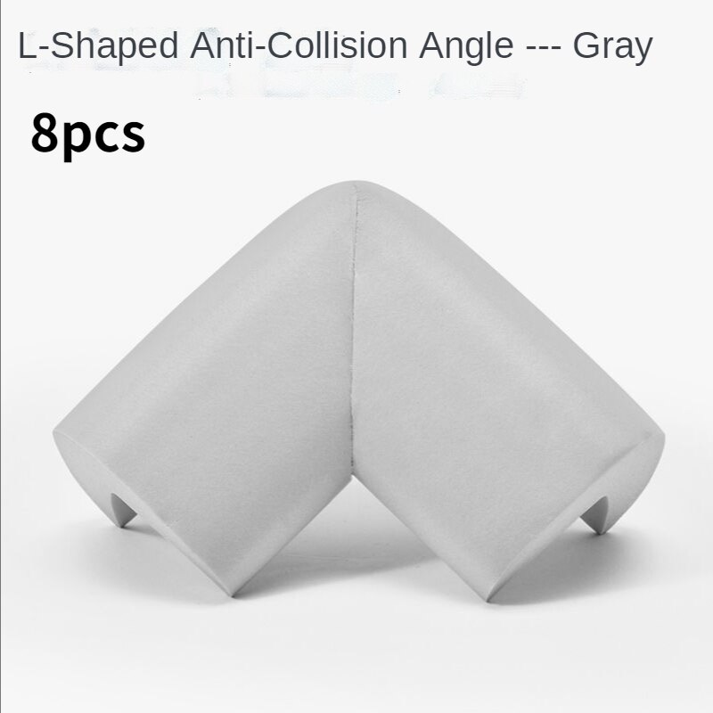 Protector de esquinas de seguridad para bebés, protección para niños, muebles, protección de ángulos, cinta protectora para esquinas de mesa de seguridad para niños: 8PCS Angle grey