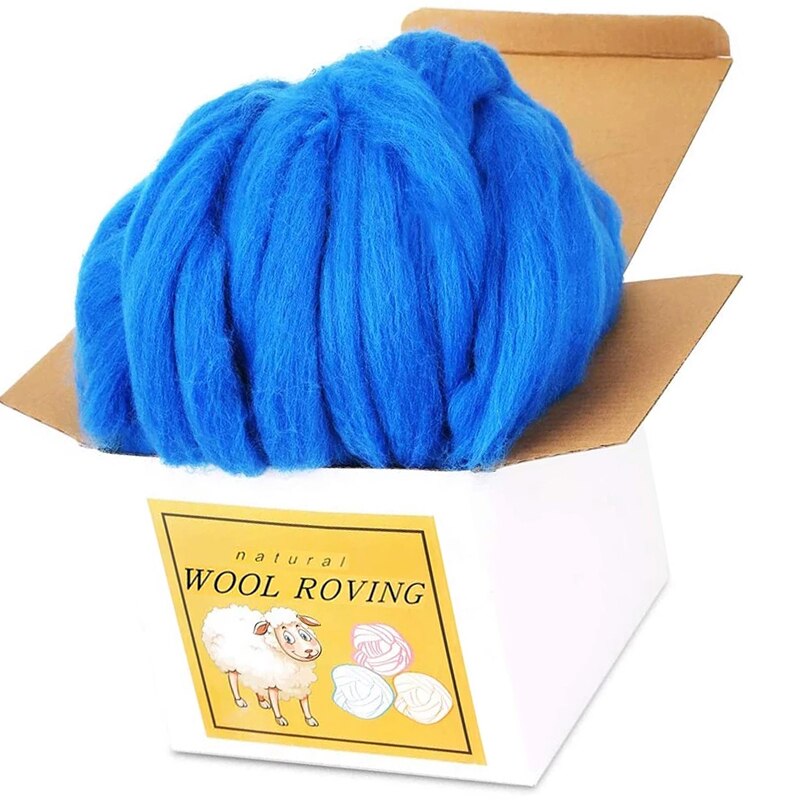 LMDZ Wool Roving Bulk Wool Chunky Yarn Soft Felting Wool Supplies for Hand Spinning, Felting, Blending, Weaving and DIY Craft