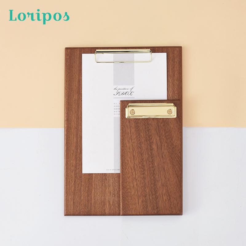 Soporte de menú de madera maciza de latón para restaurante, Clip de menú para cafetería, Panel de cojín, Clip para tablero de archivos, Clip de etiqueta de Metal