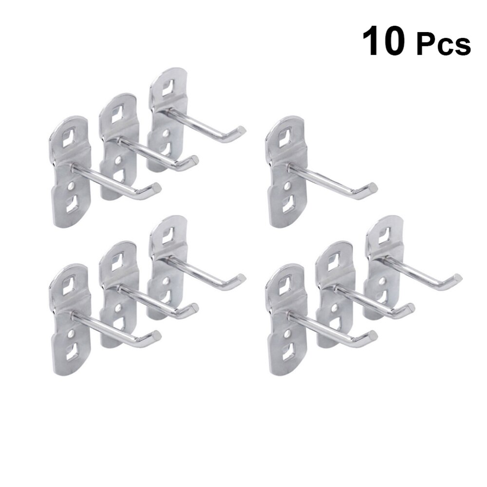10Pcs Tool Opknoping Haak Metalen Display Rack Metal Winkel Goederen Plank Haken Verdikking Vierkante Gat Plaat Tool Haken Huishoudelijke keuk