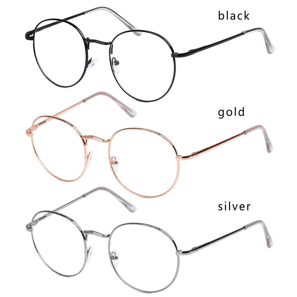 Unisex metall vintage runda glasögon överdimensionerade glasögon ram optiska glasögon ram synvård glasögon