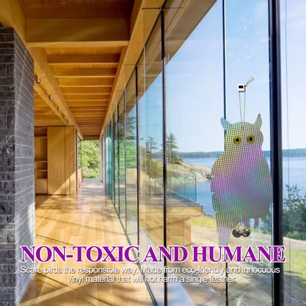 Forniture per gufo falso riflettente laser da giardino appeso gufo riflettente spaventapasseri spaventapasseri piccioni uccelli picchio repellente uccelli